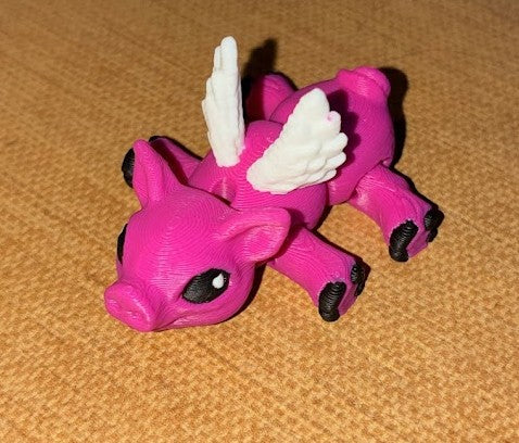 Flying Pig Stanley Cup Charm – Cute Tumbler Accessory | 3D Printed Pink Winged Pig