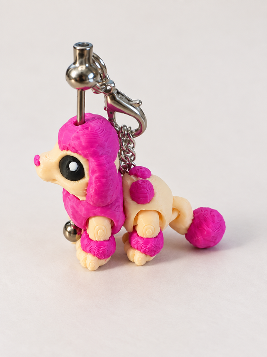 Cinderwing3D Pink Poodle Stanley Cup / Keychain Charm
