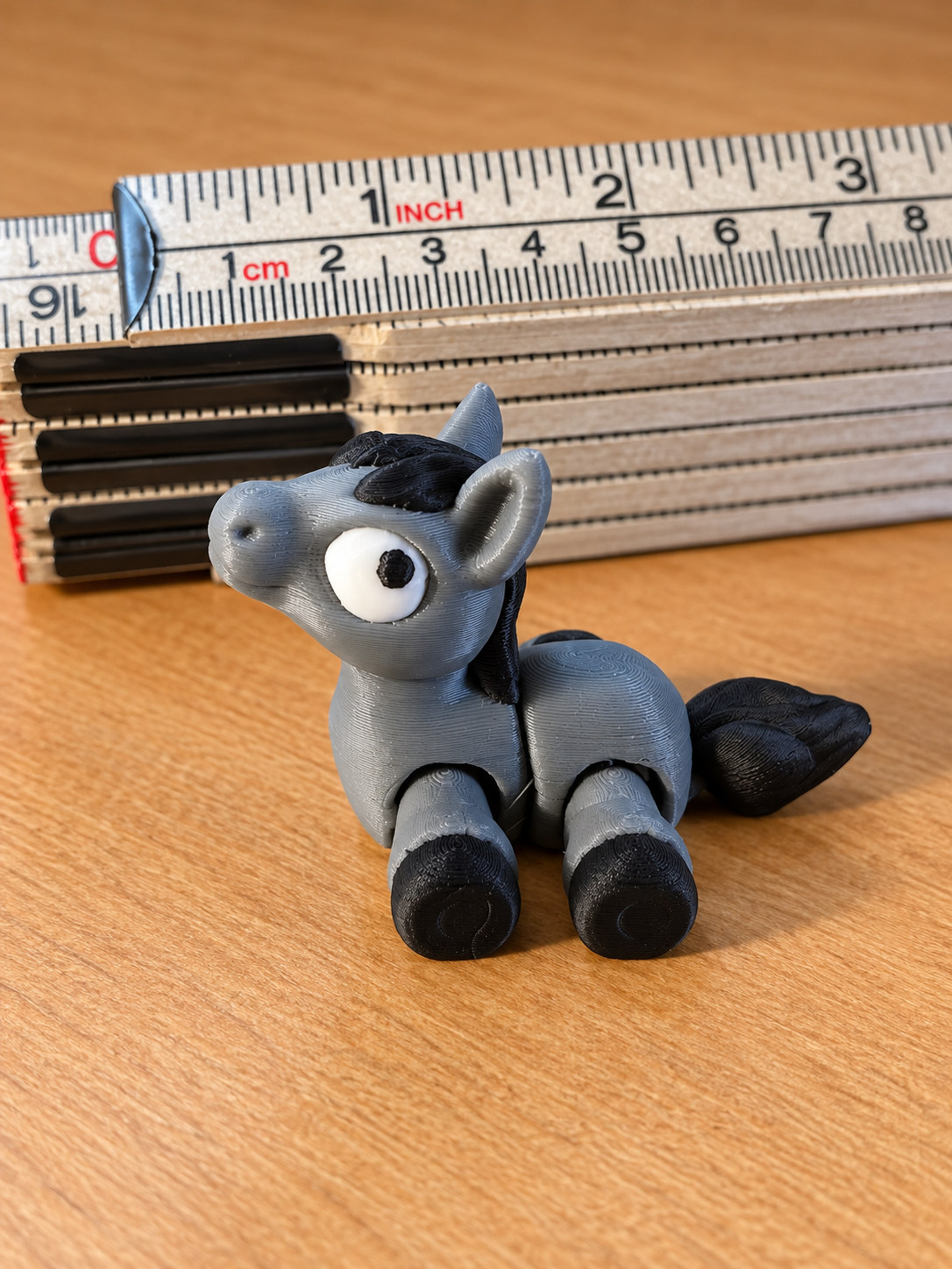 Cinderwing3D Mini Articulated Horse – Gray & Black