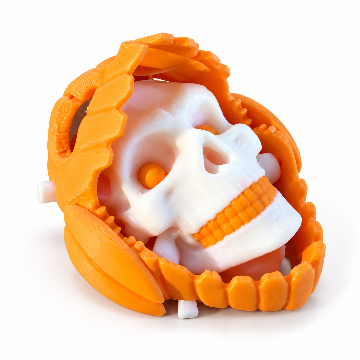 Pipecox Pumpkin Skull Articulated Fidget Keychain