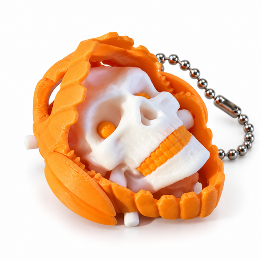 Pipecox Pumpkin Skull Articulated Fidget Keychain