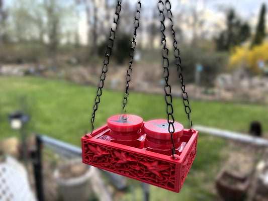 Hanging Hummingbird Feeder with Ant Moat – Hand Feeding Friendly