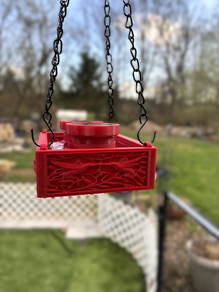 Hanging Hummingbird Feeder with Ant Moat – Hand Feeding Friendly
