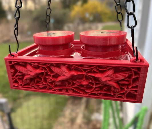 Hanging Hummingbird Feeder with Ant Moat – Hand Feeding Friendly