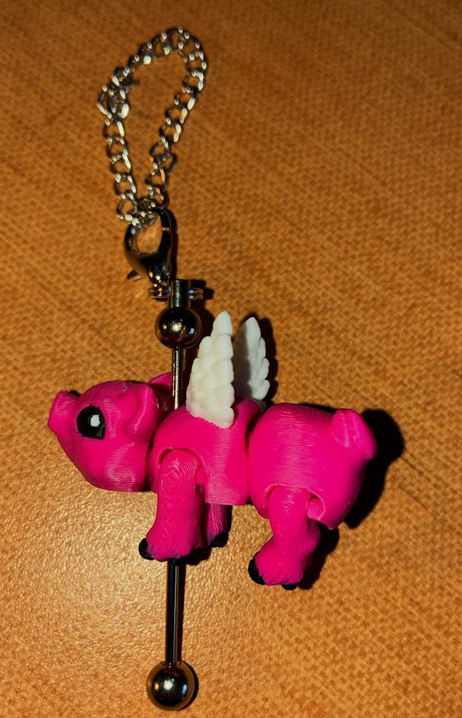 Flying Pig Stanley Cup Charm – Cute Tumbler Accessory | 3D Printed Pink Winged Pig