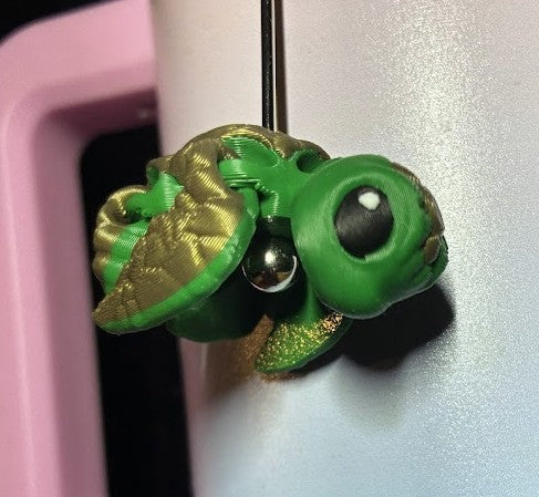 Hatchling Turtle Stanley Cup Charm – 3D Printed Tumbler Accessory | Articulated Baby Sea Turtle Charm