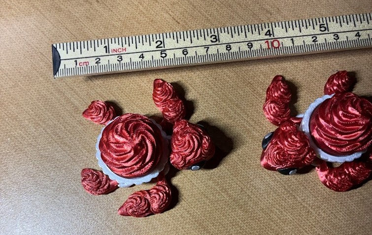 Cupcake Clicker Turtle – 3D Printed Articulated Fidget Turtle | Cute Dessert Turtle Collectible