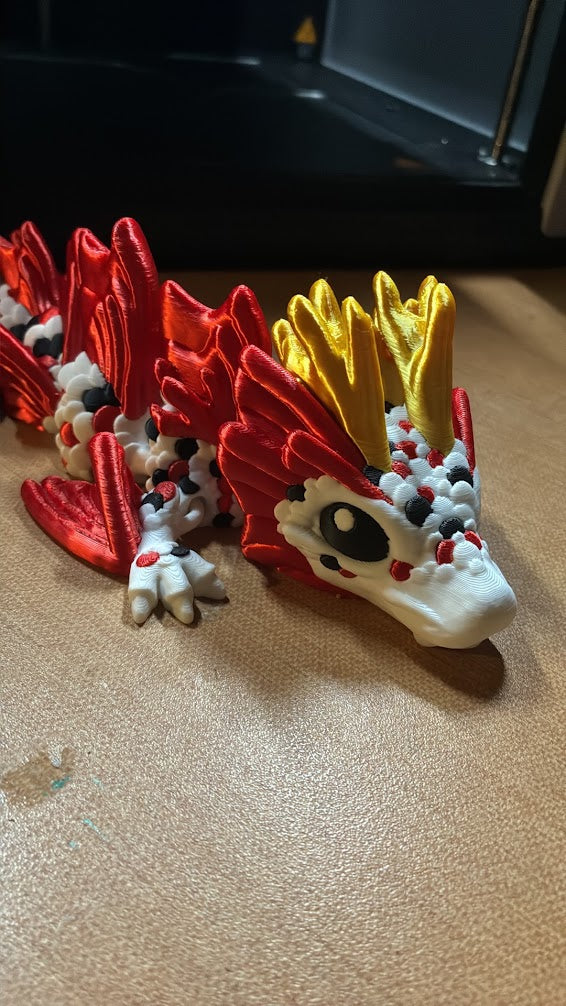12-Inch Cinderwing3D Koi Fish Dragon – Large Articulated 3D Printed Fantasy Dragon