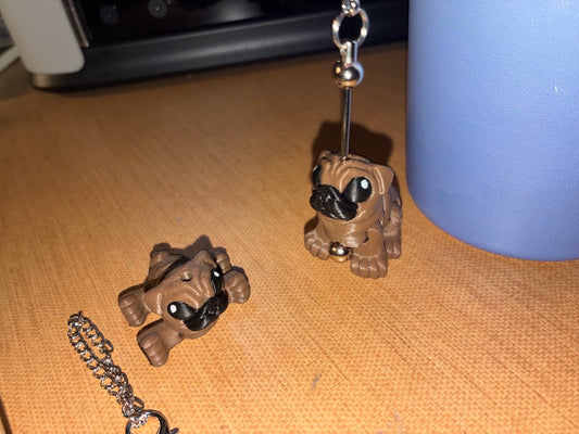 Cinderwing3D Pug Keychain – Cute 3D Printed Pug Stanley Cup Charm