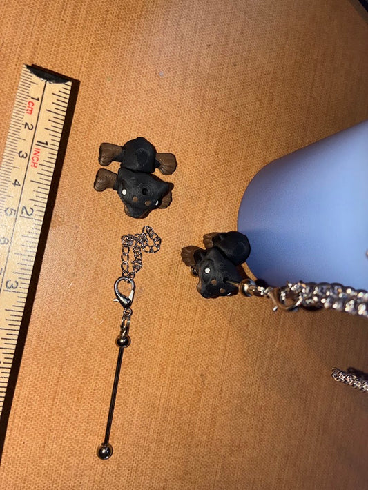 Cinderwing3D Rottweiler Keychain – Cute 3D Printed Rottie Stanley Cup Charm