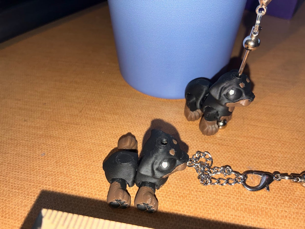 Cinderwing3D Rottweiler Keychain – Cute 3D Printed Rottie Stanley Cup Charm