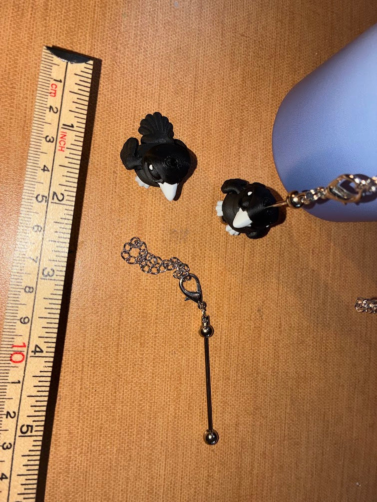 Cinderwing3D Raven Keychain – Cute 3D Printed Raven Stanley Cup Charm