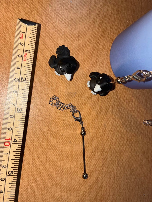 Cinderwing3D Raven Keychain – Cute 3D Printed Raven Stanley Cup Charm