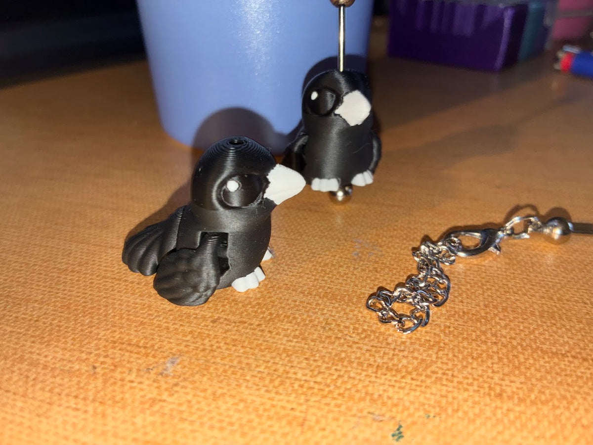 Cinderwing3D Raven Keychain – Cute 3D Printed Raven Stanley Cup Charm