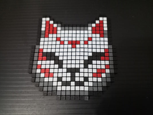 🐾 Articulated Pixel Cat Coaster Set with Holder – by PipeCox