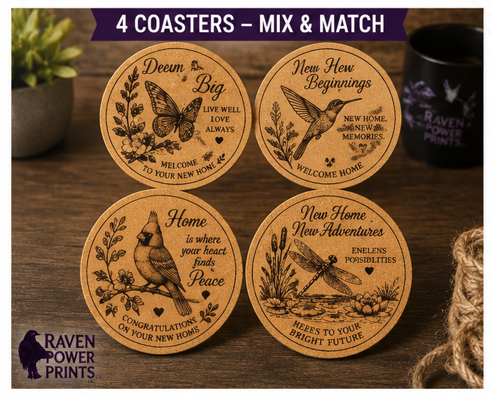 Custom Laser Engraved Cork Coasters – Personalized & Ready-Made Designs 2