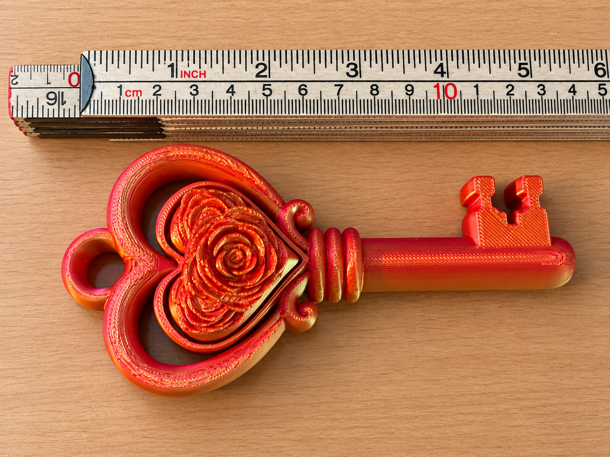 Cinderwing3D Rose Heart Key Clicker Fidget