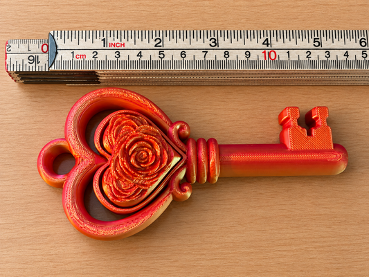 Cinderwing3D Rose Heart Key Clicker Fidget