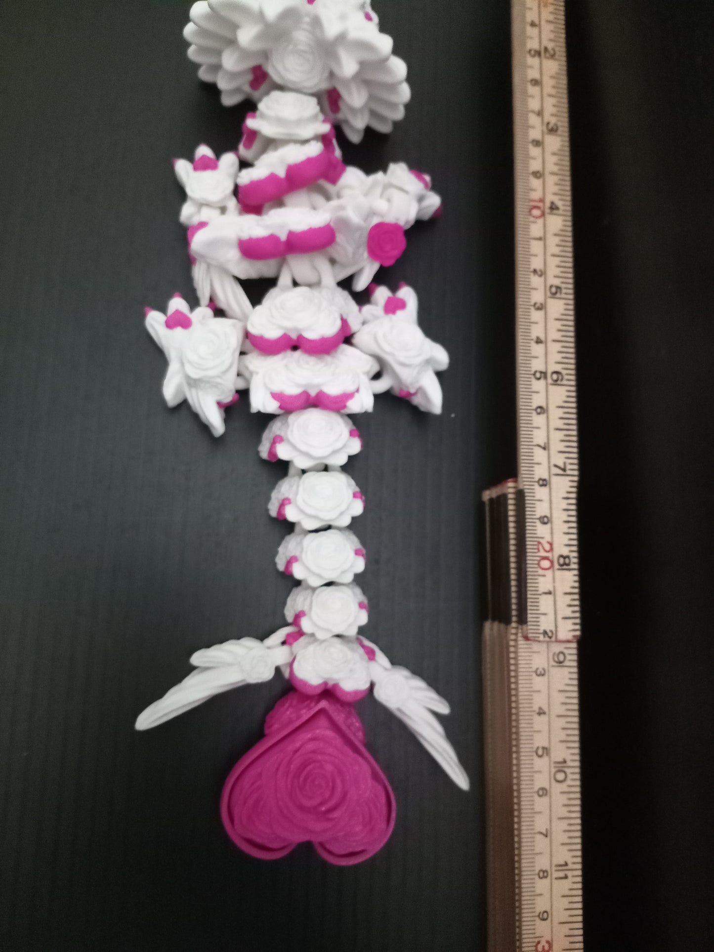 Large Heart – Articulated 3D Printed Fantasy Dragon with clicker in its tail(Cinderwing3D Design)