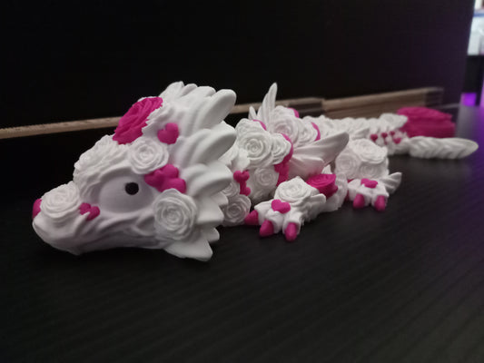 Large Heart – Articulated 3D Printed Fantasy Dragon with clicker in its tail(Cinderwing3D Design)