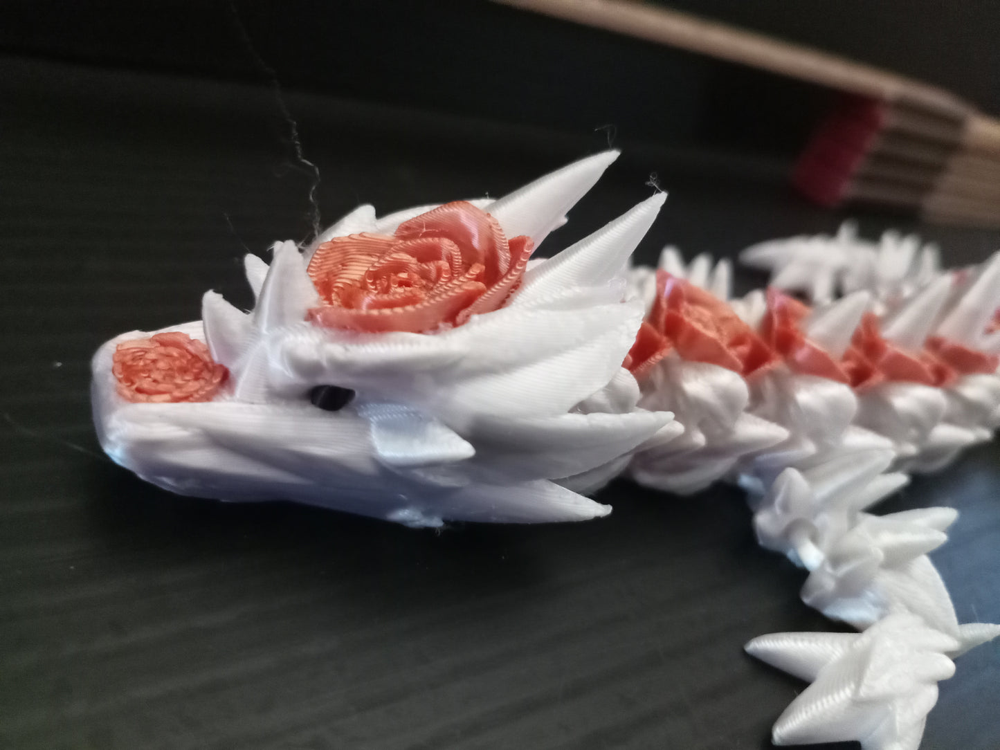 🌹🐉 Cinderwing 3D Rose Dragon – Articulated Fantasy Collectible