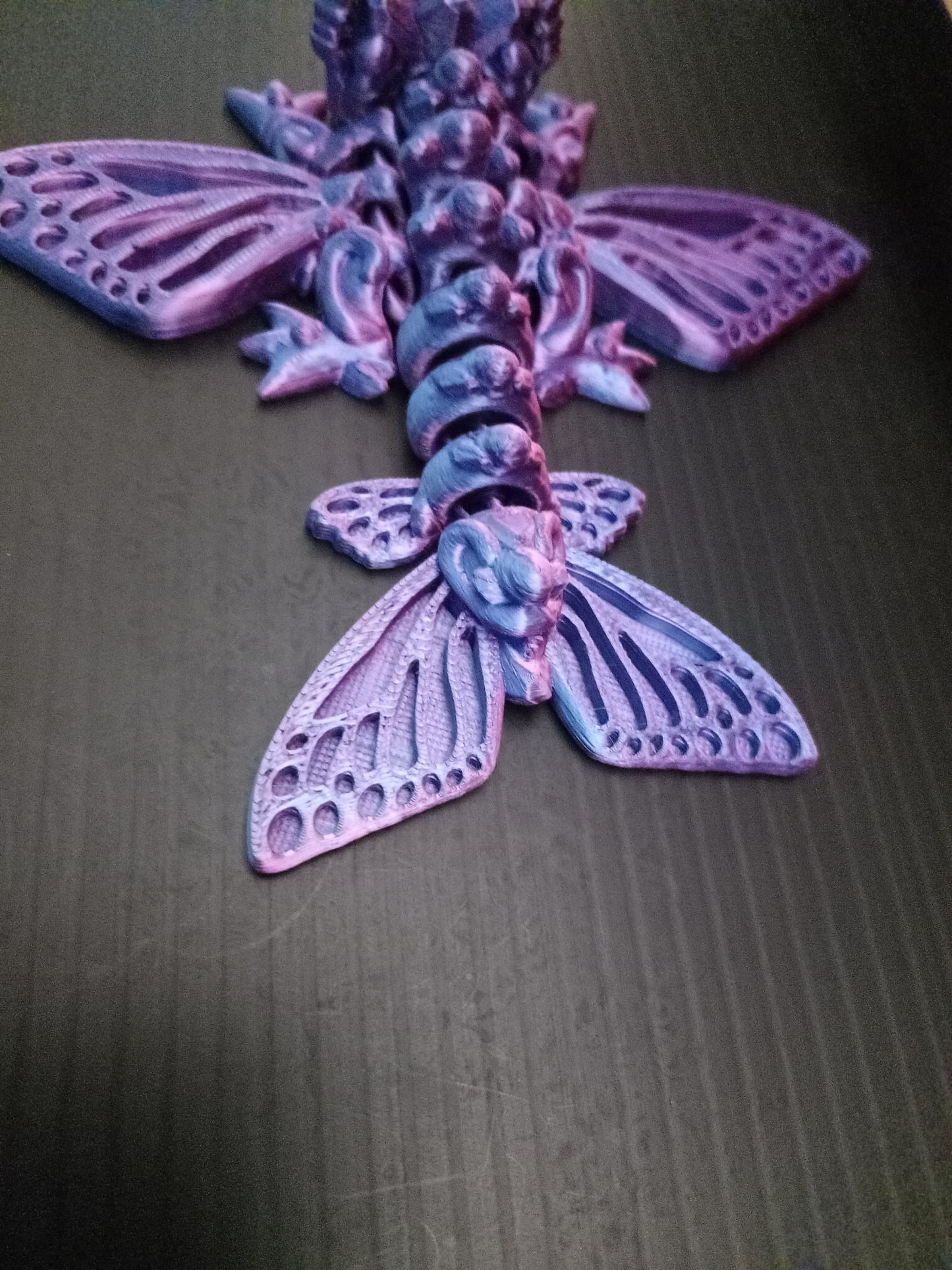 🦋 Small Butterfly Articulated Dragon – 3D Printed Flexi Fantasy Figure