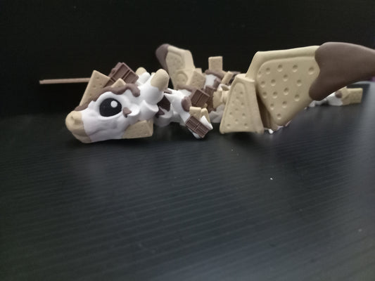 🍫 Large S’mores Dragon – Articulated 3D Printed Fantasy Collectible