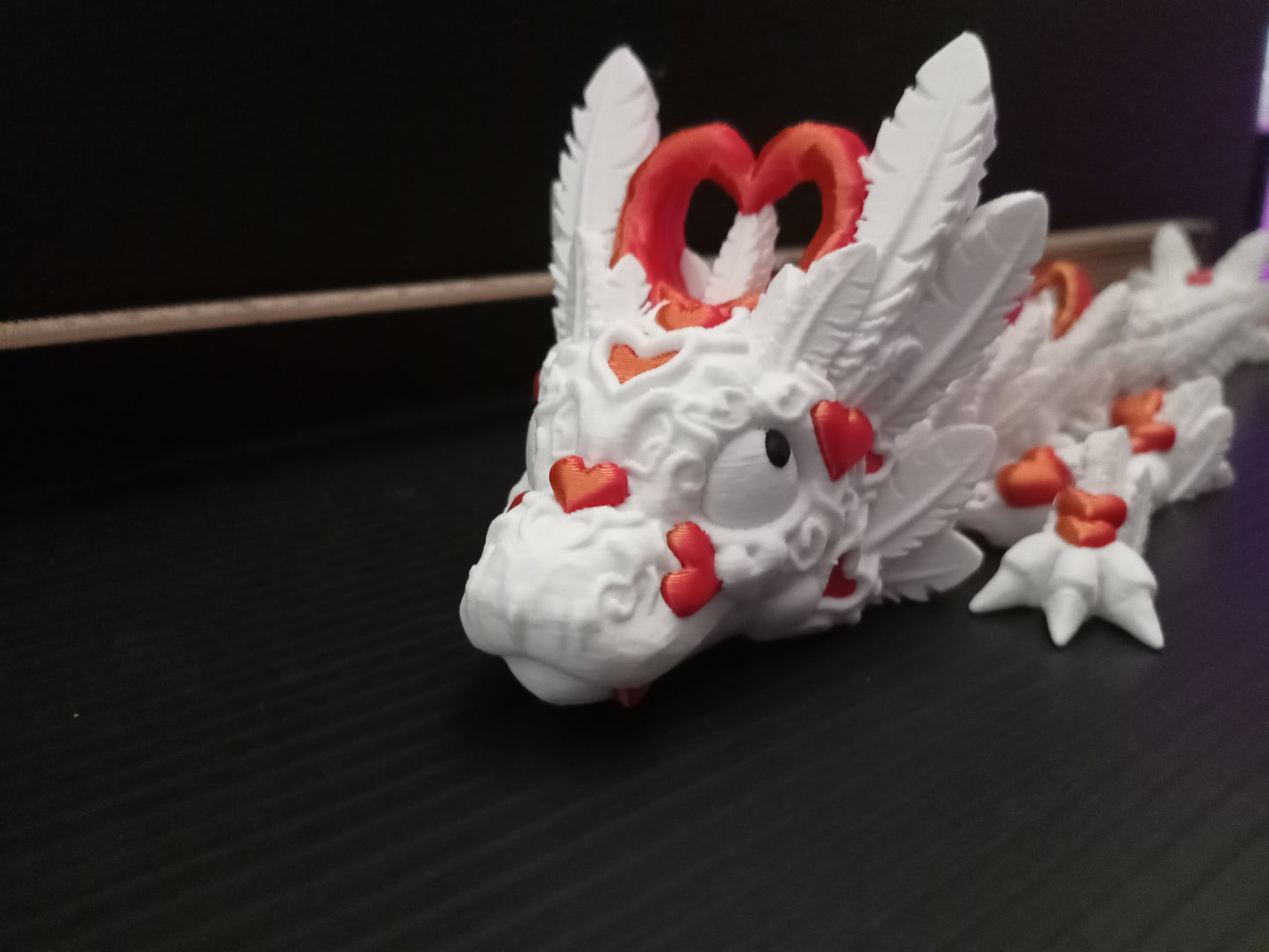 ❤️ Large Heart Dragon – Articulated 3D Printed Fantasy Companion