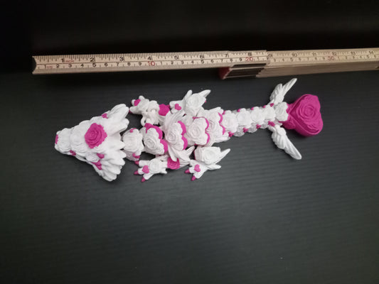 Large Heart – Articulated 3D Printed Fantasy Dragon with clicker in its tail(Cinderwing3D Design)