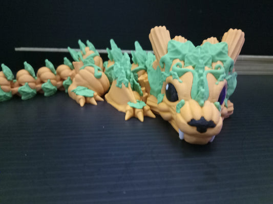 🐉 Large Pumpkin Dragon – Cinderwing3D Articulated Fantasy Figure