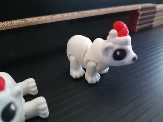 Cinderwing3D Polar Bear Mini – 3D Printed Articulated Fidget Toy, Cute Desk Companion & Collectible Figure